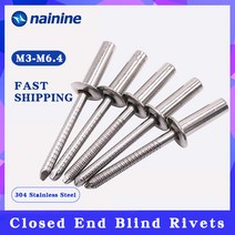 GB12615.4 [M3.2 M4 M4.8 M6.4] 304 스테인레스 스틸 폐쇄 형 블라인드 리벳 A066, 02 M4 (10Pcs)_01 6mm