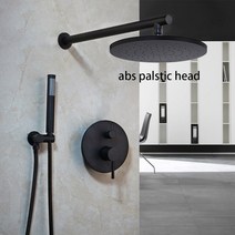 욕실 샤워기 수전 벽걸이 수도꼭지 세트 헤드 및 핸드 블랙 라운드 모던 레인 폴 인치, 1.Style A
