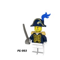 캐리비안의 해적 중세 영국 해군 상어 미니 피규어 블럭, 31.실버 임페리얼 솔저