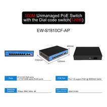 기가비트 POE 스위치 10/100/1000Mbps 이더넷 SFP 슬롯 포함 IP 카메라/무선 AP AI 스마트 스위치용 1000M 네트워크, [02] EW-S1810CF-AP