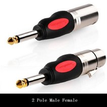 금도금 2/3 극 6.35mm 수 3 핀 XLR 암/수 오디오 신호 변환기 플러그 마이크 캐논 호환 커넥터, [05] 2 Pole Male Female