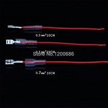 10CM 커스텀 2.8 4.8 6.3 암수 스페이드 커넥터 와이어 하네스 절연 슬리브 포함, 02 1 Female_02 4.8_03 YELLOW