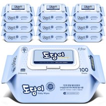 도담이 저자극 아기 물티슈 디럭스 엠보 100매 x 10팩 [캡] 55g