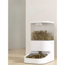 반려견 배식기 정량 원격 제어 밥 그릇 사료 워터, (6L 대용량) 버튼형 + 세라믹 세면대