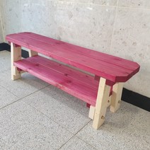 파인힐 예쁜 나무 원목 식탁 카페 벤치 의자, 3인(1800mm), 퍼플화이트