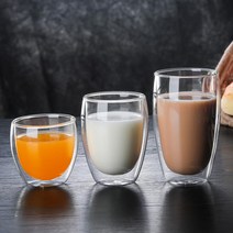 DFMEI 고붕소 유리컵 주스컵 멀티사이즈 물컵 이중컵입니다, 450ml