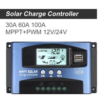 MPPT 솔라 충전 컨트롤러 PWM 100A 60A 50A 40A 30A 파워 레귤레이터 12V 24V 자동 듀얼 USB LCD 디스플레