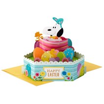 Hallmark Paper Wonder Peanuts 디스플레이 가능한 팝업 부활절 카드 (스누피 부활절 달걀)