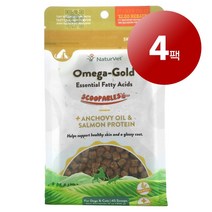 리암마켓 NaturVet 네이처벳 강아지 고양이용 면역 건강 관리 보충제 오메가 골드 지방산 멸치 오일 연어 315g 1팩, 4팩