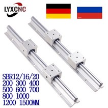선형 2pcs 레일 sbr12 sbr16 sbr20 200mm 300 400 500 600 800 1000mm 1200 1500mm 4pcs sbr12uu sbr16 블록 부품, 2sbr164블록