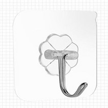 움직이는 후크고리 투명 벽 부착 고리 판 100개입, 1개