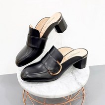 여성 스퀘어 가죽 유링장식 쿠션5cm블로퍼12H00863B