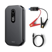 Baseus 12000mAh 자동차 점프 스타터 보조베터리 12V 자동 시작 장치 1000A 부스터 배터리 긴급, 01 Black