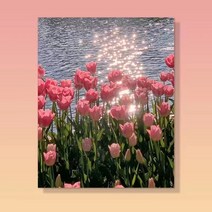 [쉬운꽃그리기] votgl DIY명화그리기 diy 그림그리기꽃 튤립 유화 세트40 x 50cm, diy튤립