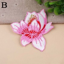 의류 재봉 천DIY 의류 바느질 백합 꽃 자수 립 구멍 키트 장식 1 개, 02 02_01 10x10x5cm