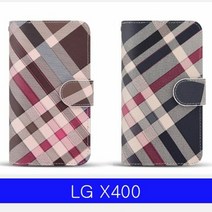 LG X400 LMN 체크 지퍼월렛 K121 케이스, 브라운핑크, 본상품선택