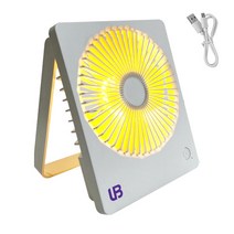 UB 무선 LED 선풍기 휴대용 조명 충전 접이식 걸이용 거치, 화이트