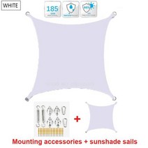 조립식수영장그늘막 컨테이너 간이 야외 수영장 420D UV 보호 그늘 항해 천막 천 파티오 캐노피 정원 소재 베이지 그레이, white suit+2.5x2.5m