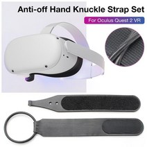 VR플레이어Oculus 퀘스트 2 VR 컨트롤러 Handvat Polsband 그립 Anti Vallen Vaste Riem Antislip 손목 Ver, 01 Black