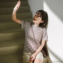 2020신상 여름 티셔츠 반팔 박시 스트라이프 맨투맨