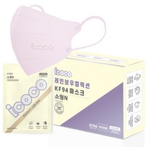 아이코코 초이스 컬렉션 새부리형 마스크 KF94 소형 N, 1개, 핑크, 30매입