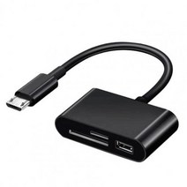 아이폰SD카드리더기 스마트폰 OTG 데이터 전송 3-in-1 카드 읽기 멀티 in 1 usb 2.0type-cu 디스크 tf micro-sd 카드 휴대 전화용 otg 36, 검은색 USB