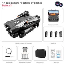 드론 신제품 Z908 프로 드론 2.4G 와이파이 미니 4k 전문 장애물 회피 헬리콥터 원격 제어 쿼드콥터 RC, 08 4K4B
