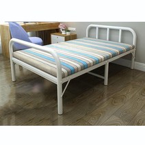 다소미얼 Jun.11 217번 1m 고정 접이식 침대 1인용 간이 1.2 경제형 숙소 2.0m 간편 점심용 침대철침대틀Z, 8_블 루 스 트 립 길이 2 미터 X1.2 미터 폭