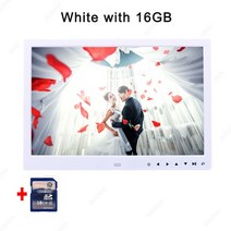 전자액자 13 인치 앨범 디지털 led 스크린 이미지 디지털 뮤직 비디오와 함께, 16GB의 흰색, 미국 플러그