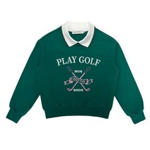 GOLF EMBLUM 칼라넥 스웻셔츠 GREEN