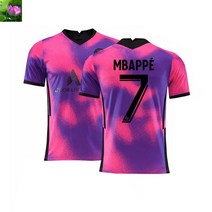 (미인전매) 파리 기념판 축구복 붉은색과 분홍색 유니폼 축구팬 재킷 7번 음바페 유니폼 주문 제작, 파리 7호
