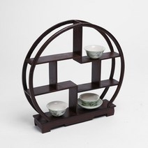 F02 원형 찻잔 다관 장식장 30x30cm 고 카페 찻집 고풍 소품 원목선반 고가구, 쿠팡트레이드 본상품선택, 쿠팡트레이드 본상품선택