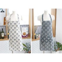 카페 공방 가벼운 여름 린넨 주머니 앞치마 쿠킹 조리용 세련된 선물용, 해피트리-베이지