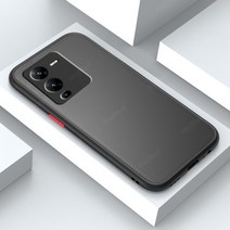 드로잉 일러스트 케이스 보관 Vivo V25 Pro 용 커버 케이스 충격 방지 컬러 프레임 반투명 매트 Fundas, 01 Black_03 For Vivo V25E