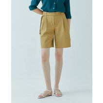22SS 베이지 스트랩 면혼방 숏팬츠 HSPA2B501I2