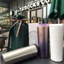 차쿠 스타벅스 에치드 텀블러 티스푼4종세트 선물포장, 실버+파우치