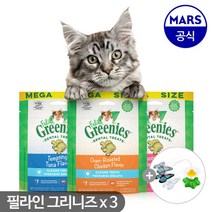 그리니즈고양이 그리니즈필라인 고양이이빨과자 130g, 그리니즈 닭고기, 3개