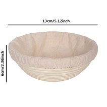 타원형 반죽 Banneton Brotform 등나무 빵 교정 바구니 라탄 고리 버들 발효 사워 도우 바구니 천 커버 포, 07 size 13x6cm, 1개