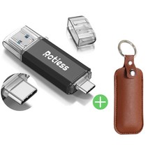 ROTIESS USB3.0 c타입 대용량 유에스비메모리 2in1 핸드폰OTG with UP case, 64GB