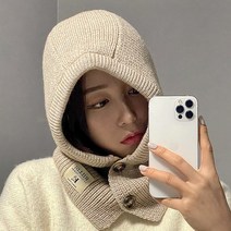 모루잡화점 니트 바라클라바 발라클라바 넥워머, 브라운