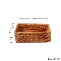 라탄 수납장 바구니 서랍장 직사각형 손으로 짠 등나무 스낵 캔디 보관 피크닉 트레이 빵, s