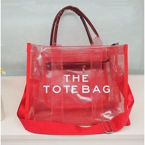 PVC가방 투명가방 2023 여름 해변 토트 투명 PVC 핸드백 여성용 스트랩 포함 대형 지갑 숙녀 쇼핑 캐주