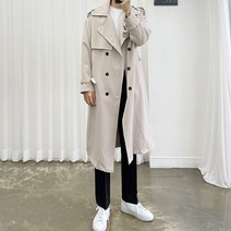 아도르클래식 2컬러 오버핏 커플 트렌치 비조 더블 봄 가을 코트