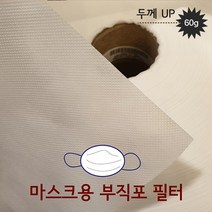 마스크용 부직포 필터 원단 110*90 1마 60g 국내산, 화이트