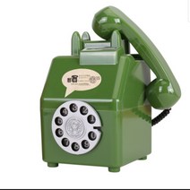 분홍 다이얼 전화기 모형 저금통 홈데코 감성 빈티지 인테리어 장식 카페 어린이금고 장난감금, 고가의 그린전화 저금통