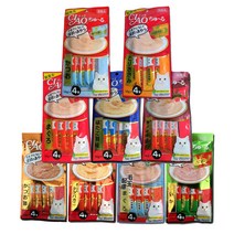 이나바 챠오츄르 고양이간식 10종 14g x4p 10개 묶음 모음, 닭가슴살게14g4p 10개