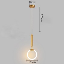 파워딜 골드 행잉 링 펜던트 조명 따뜻한 화이트 LED 램프 레스토랑 바 카페 U 모양, 02 B-1head_01 차가운 흰색