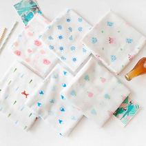 손수건 원단 엠보나염 6종 [E0566] -동물친구들 구름핑크 -품절 EZ-213