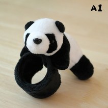 팬더 푸바오 판다 인형 동물 슬랩 스냅 랩 손목 밴드 팔찌 플러시 핸드 링 우아한 생일 선물, 1.A1