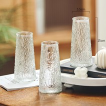 인테리어 도자기 이케바나화병 미니꽃병 유리화병, 03. 15테이퍼통(투명아이스3개), 01. 크다